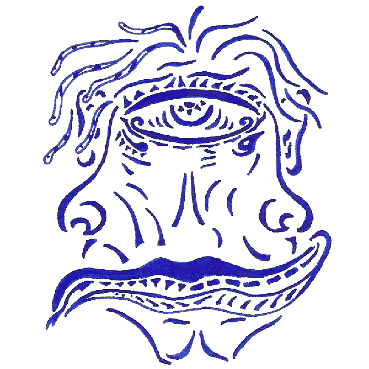 Abstraktes Tintenbild „Lüge“ mit verschlungenen Linien als Symbol für Täuschung und Wahrheit