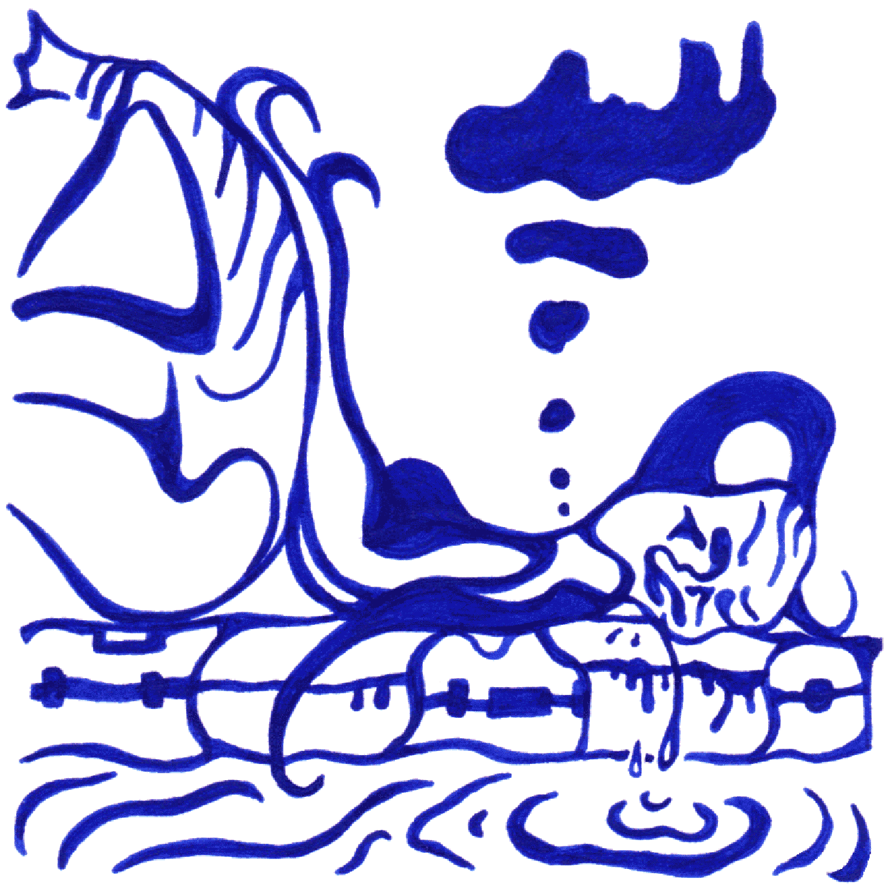 Belehrende Abstrakte Linienillustration „Lustlosigkeit“ als Symbol für Müdigkeit, Trägheit und emotionale Leere