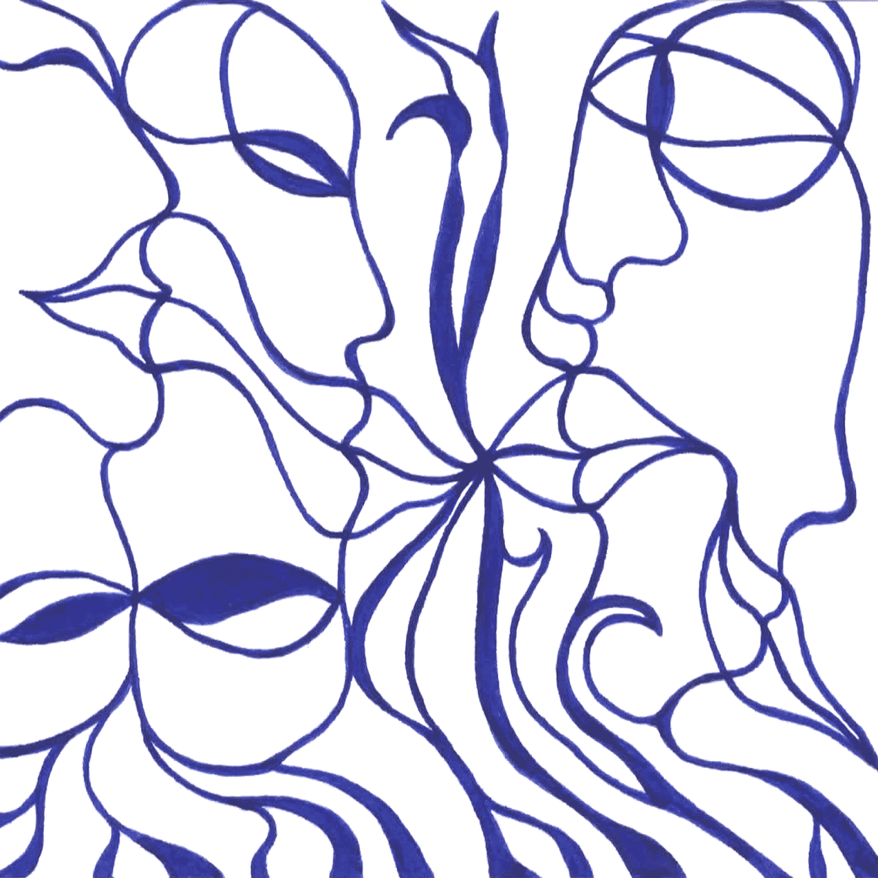 „Magie“ als Tintenzeichnung, Linien wirbeln wie Kräfte, die Realität formen