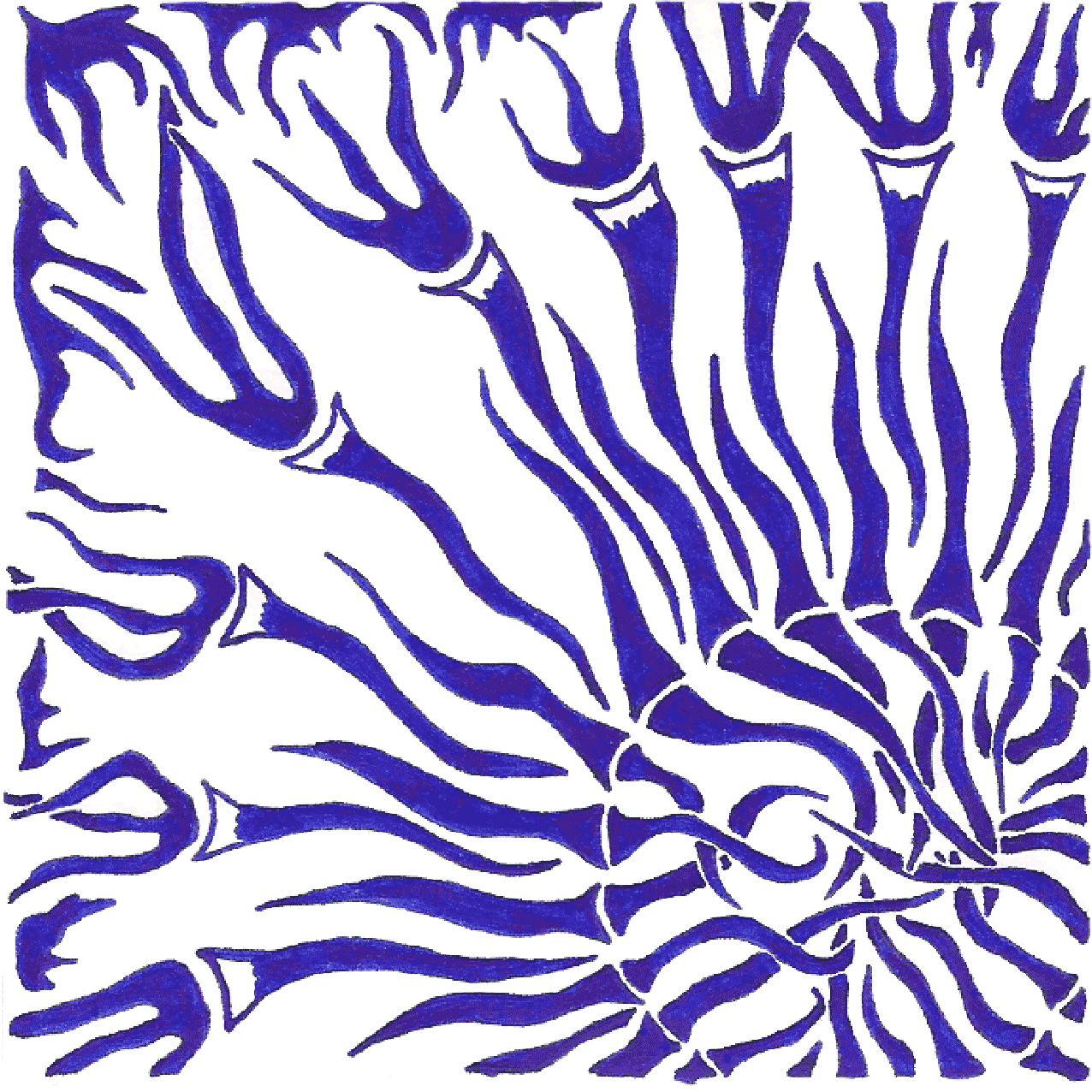 Abstraktes Tintenbild „Meditation“, ruhige Formen als Symbol für Stille und inneren Rückzug