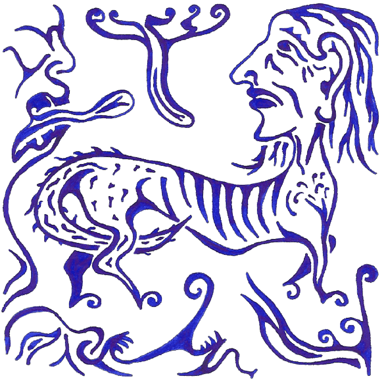 Abstrakte Zeichnung „Meinung“ mit geschwungenen Linien als Symbol für persönliche Perspektive