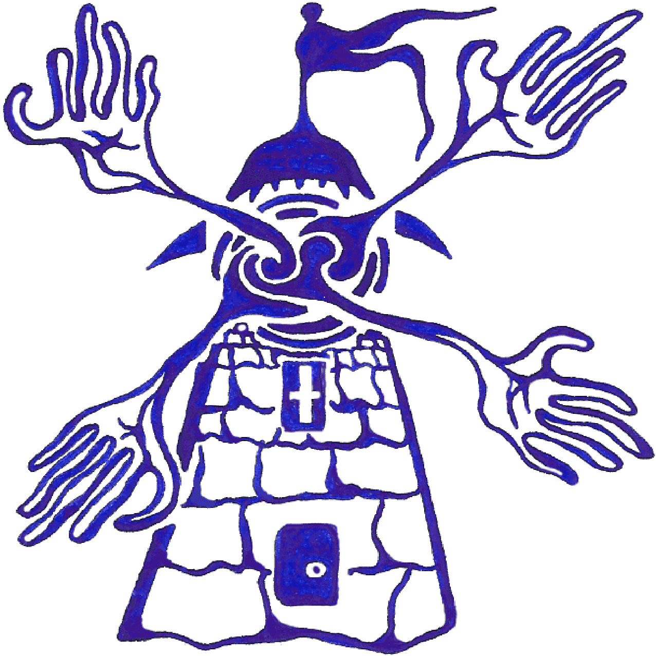 Abstrakte Linienillustration „Nein sagen“ als Symbol für Grenzen, Ablehnung und Selbstschutz