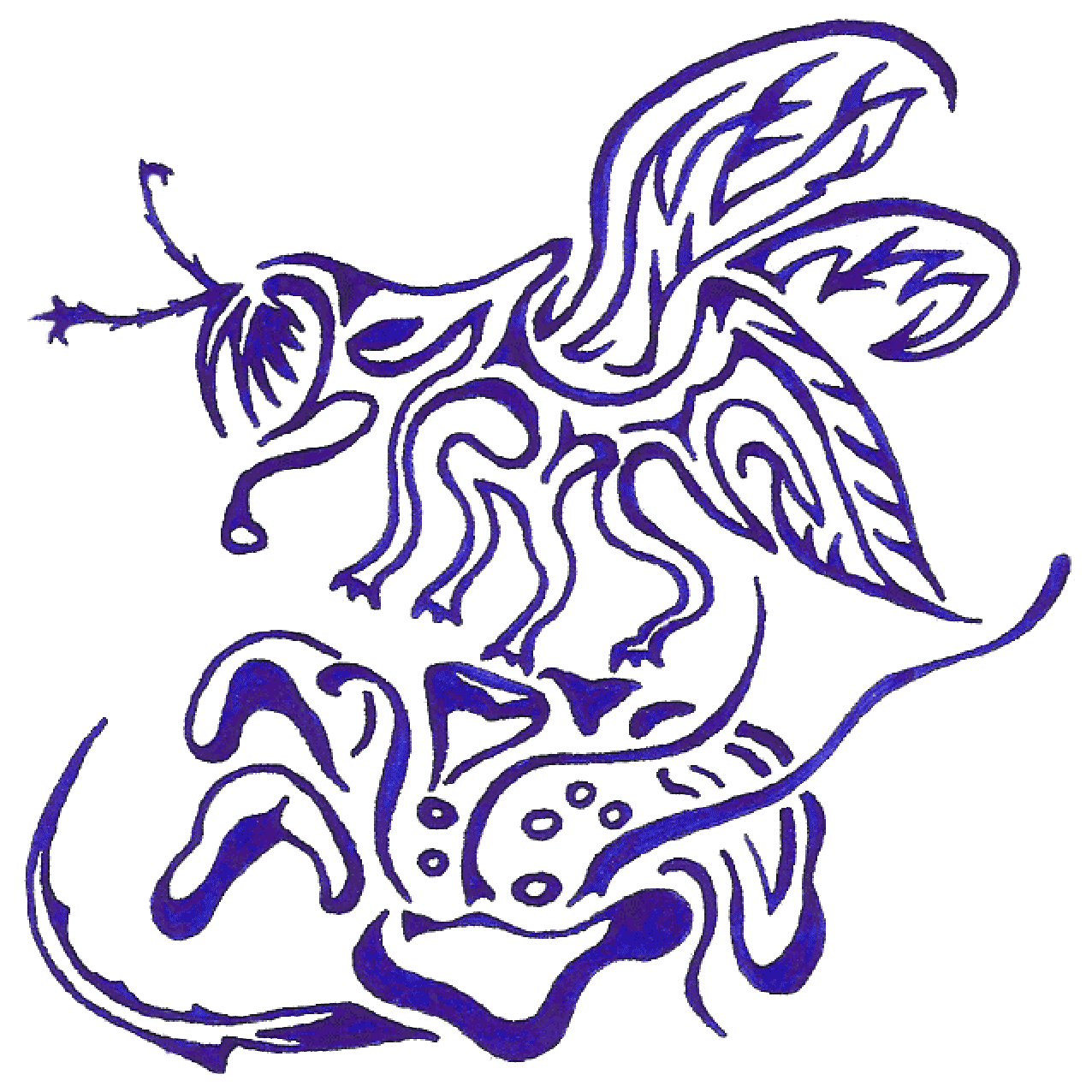 Poetische Tintenzeichnung „Nektar“ mit feinen Linien als Symbol für Essenz und flüchtige Süße