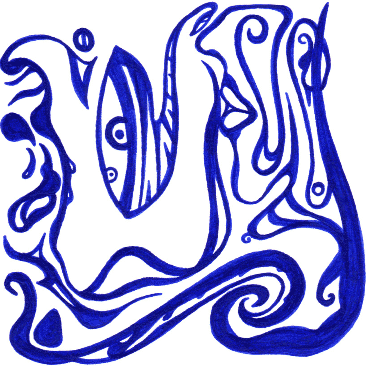 Tintenzeichnung „Nörgelei“ mit verwobenen Linien, Symbol für Missachtung und unausgesprochenes Schweigen