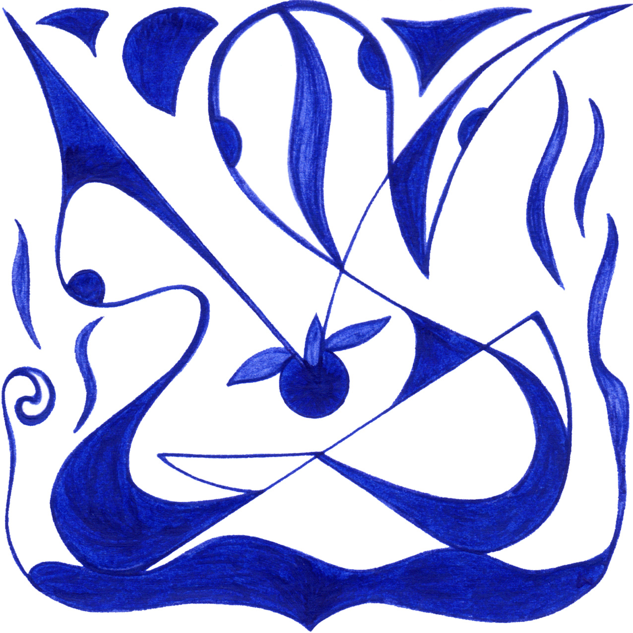 Anmutiges  Tintenbild "Paradiesapfel": die sündige Schönheit, die das Paradies in sich trägt.