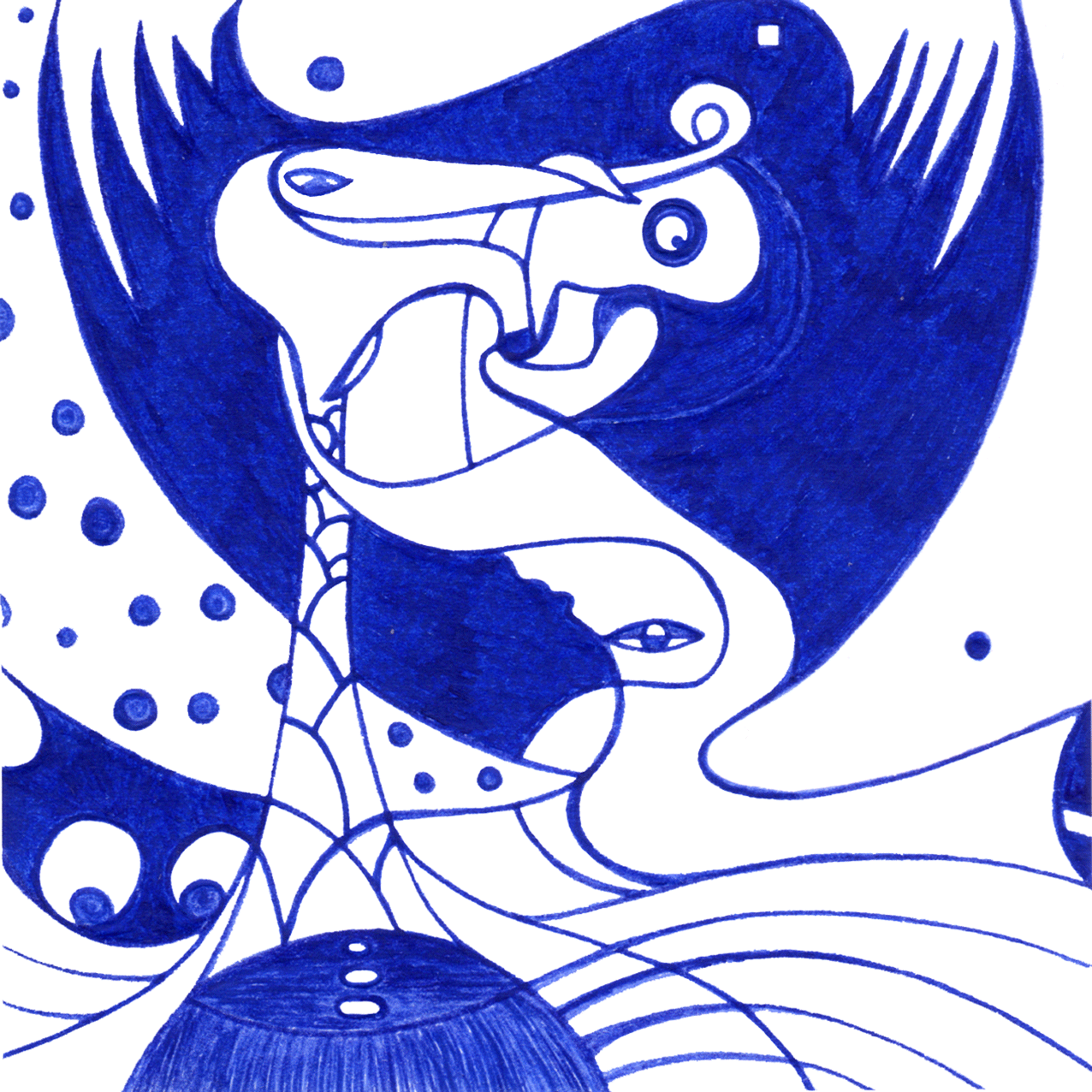 Unergründliches Tintenbild "Quelle der Wahrheit": der verborgene Ursprung wahrer Gedanken, der im Dunkeln bleibt.