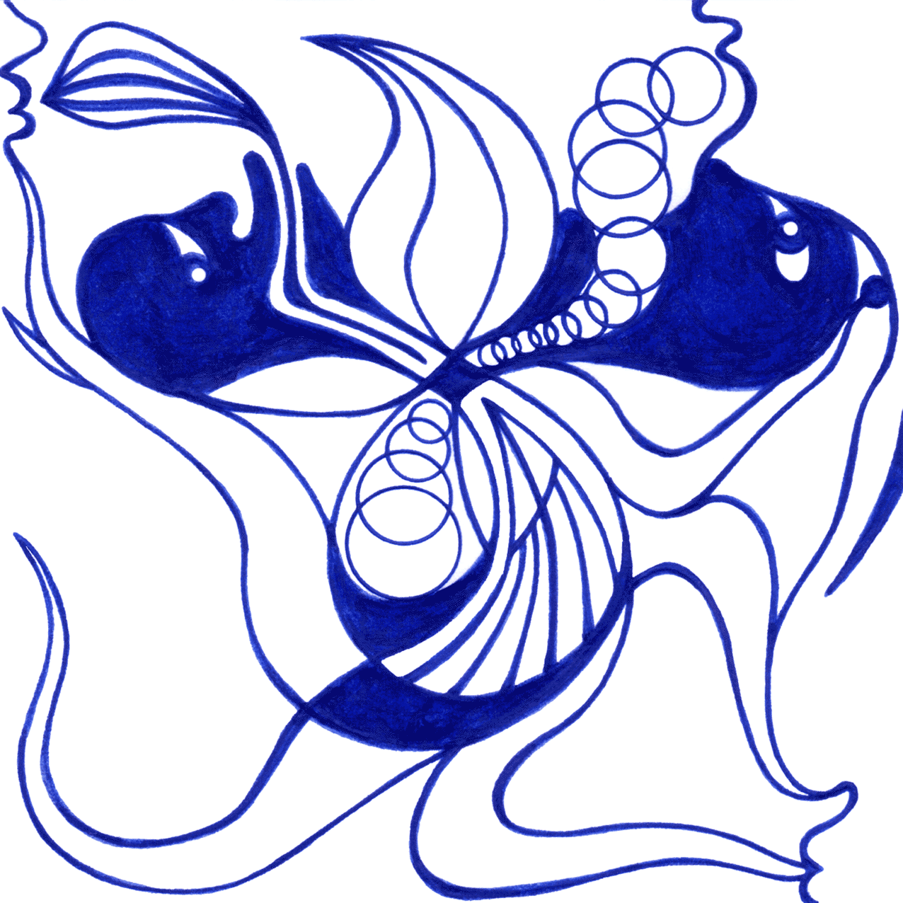 Verträumtes Tintenbild „Rauch“, über Rauschgefühle, die dennoch rein und echt bleiben