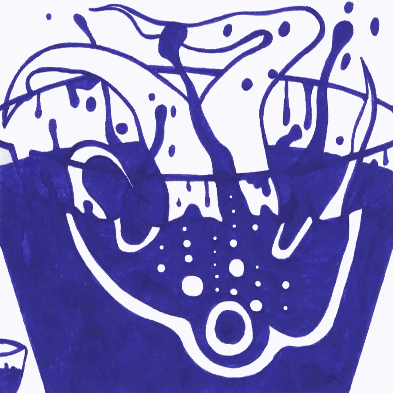 Zum Nachdenken Tintenlinien „Realitätsflucht“, zerfließende Formen als Ausdruck innerer Distanz