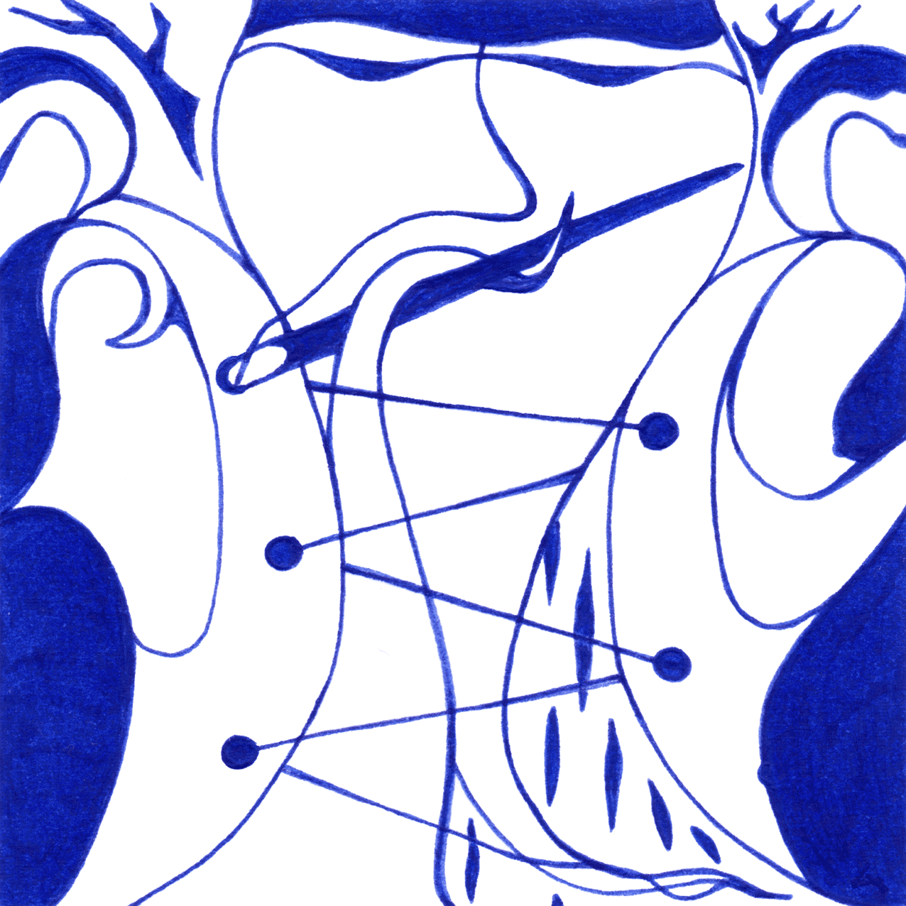 Zartes „Schicksalsbindung“ – Tintenbild über das unausweichliche Zusammenfinden von Menschen