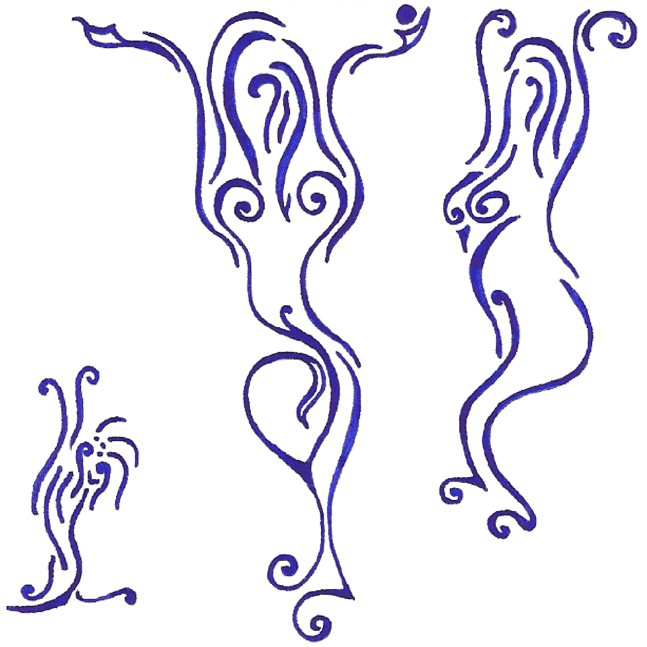 Abstraktes Tintenbild „Schlanksein“ mit feinen Linien als Symbol für Disziplin und Körperarbeit