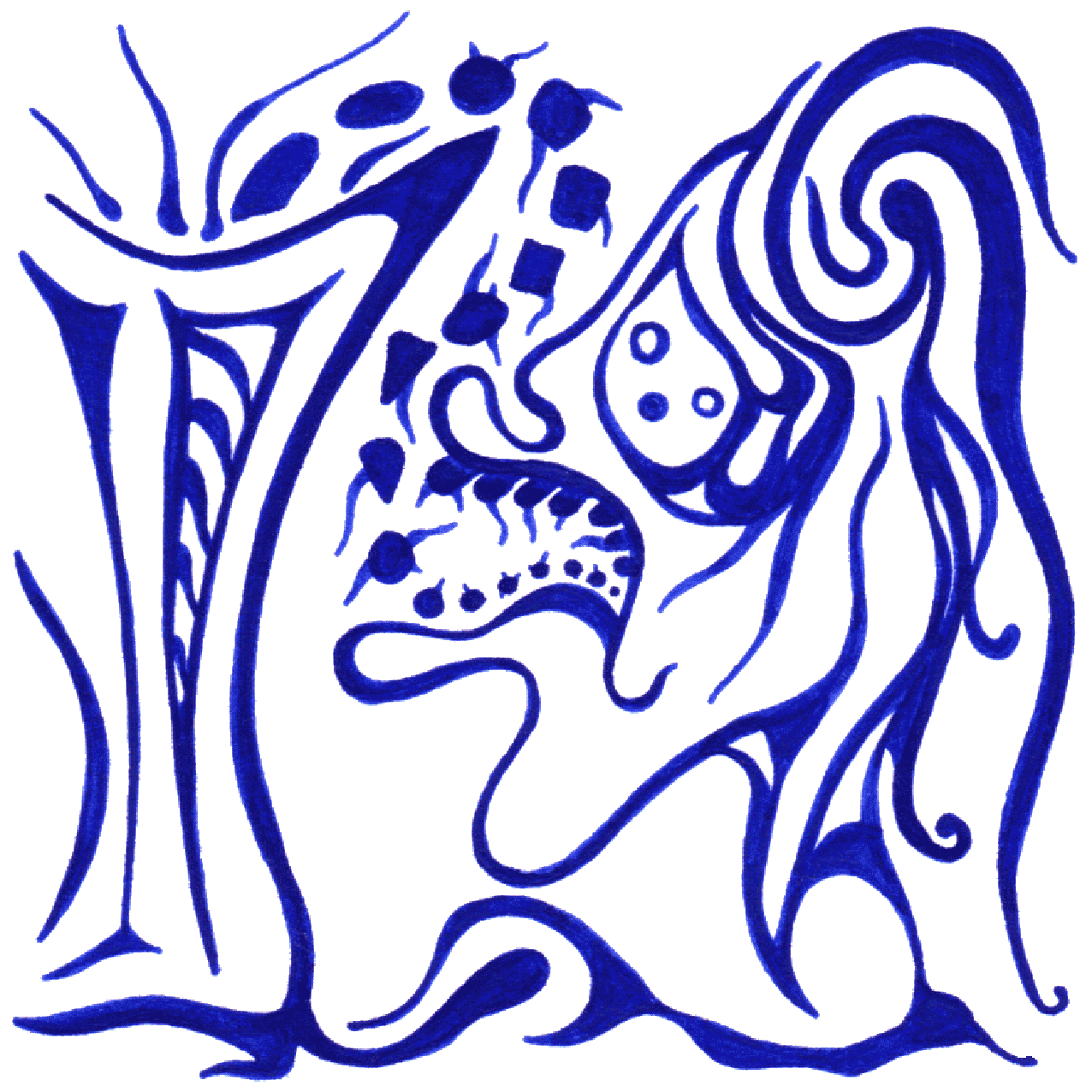 Illustration „Schluckauf“ als künstlerisches Symbol für unkontrollierte Impulse und kleine Störungen