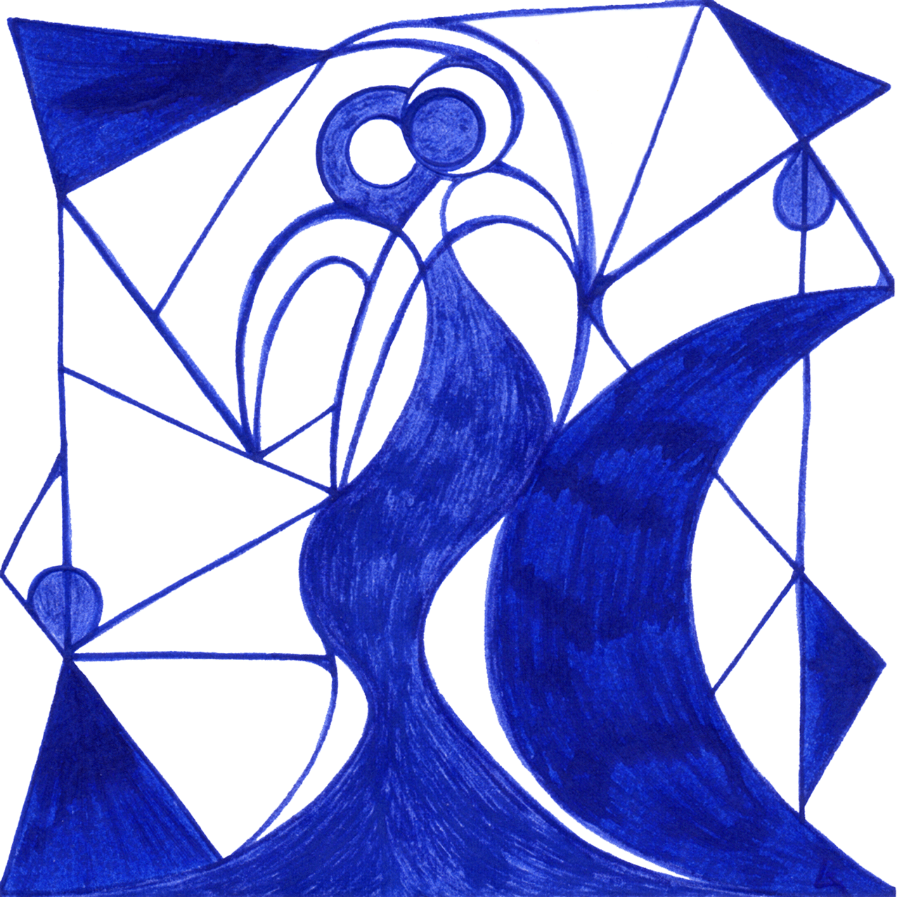 Poetisches „Tango der Gegensätze“ – Tintenbild zeigt die Verschmelzung von Gegensätzen, Tag und Nacht