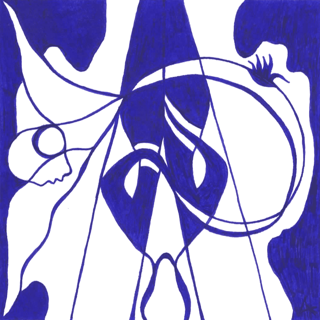 „Traumflug“, dunkle Tintenbahnen wie ein lautloser Weg durch unbekannte Sphären