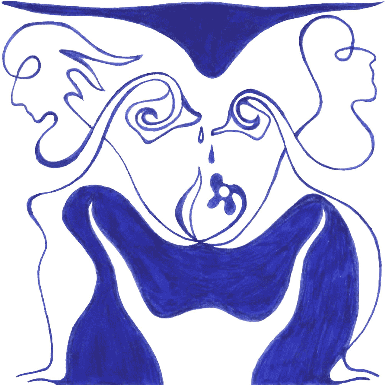 Tintenmotiv „Trennung“ zeigt die wachsende Kluft zwischen Menschen und ihre auseinandergehenden Wege.