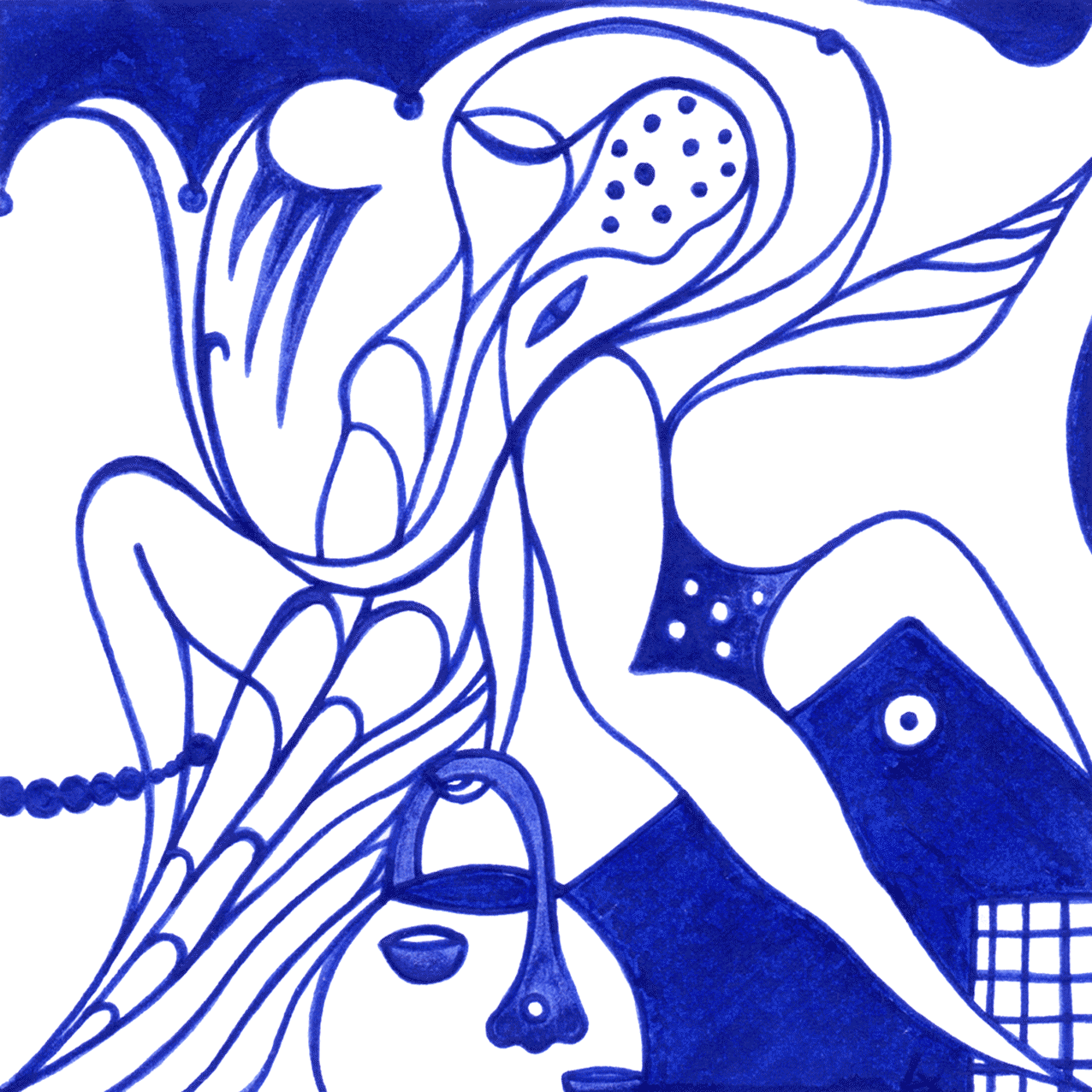 Tintenbild „Treue Unterstützung“ – unsichtbare Nähe und verlässliche Hilfe aus der Ferne