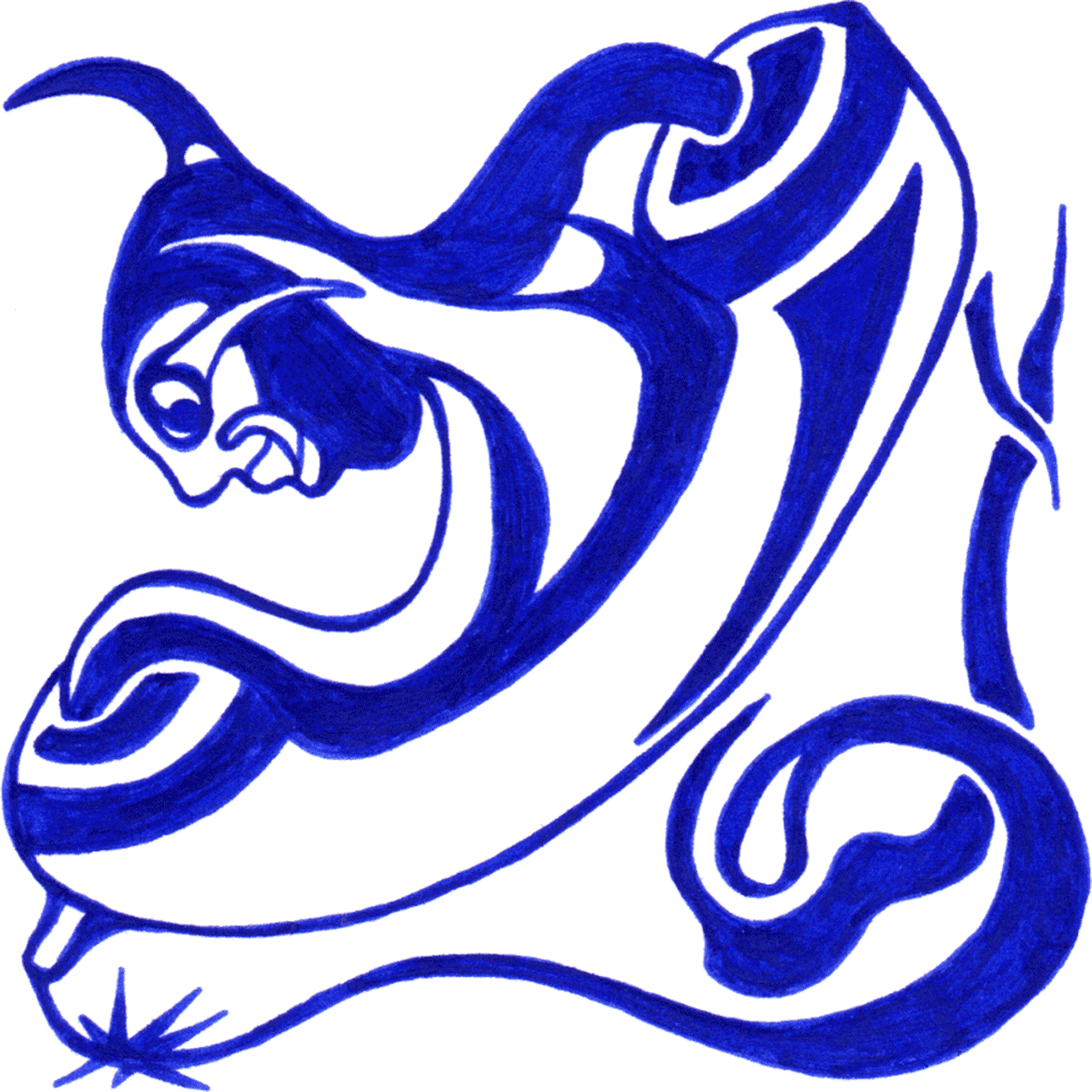 Fließende Linien  aus Tinte symbolisieren „Unbekannter Anrufer“ und die Spannung unerwarteter Begegnungen