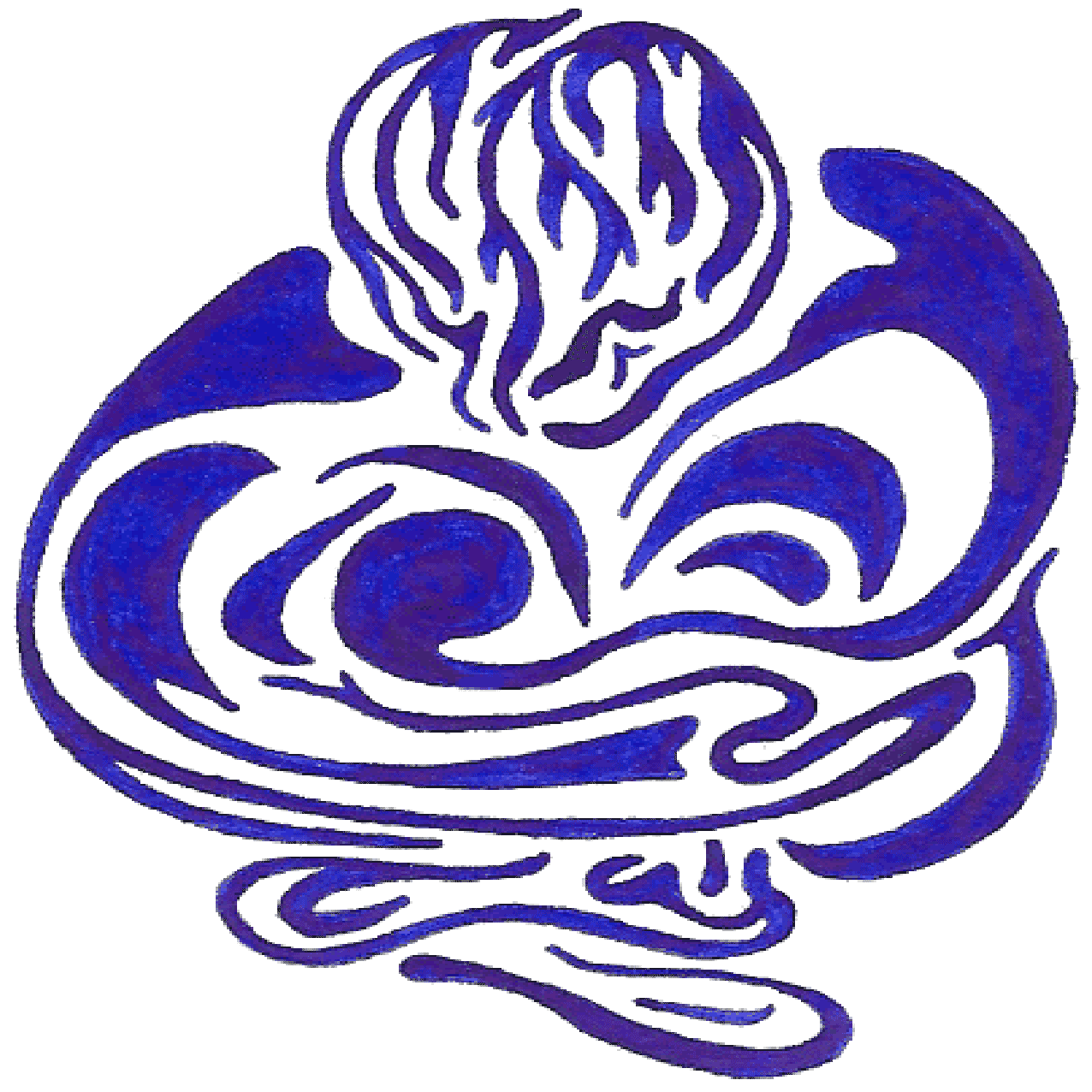 Dynamische Tintenzeichnung „Ungeduld“ mit fließenden Linien als Symbol für Eile und Dringlichkeit