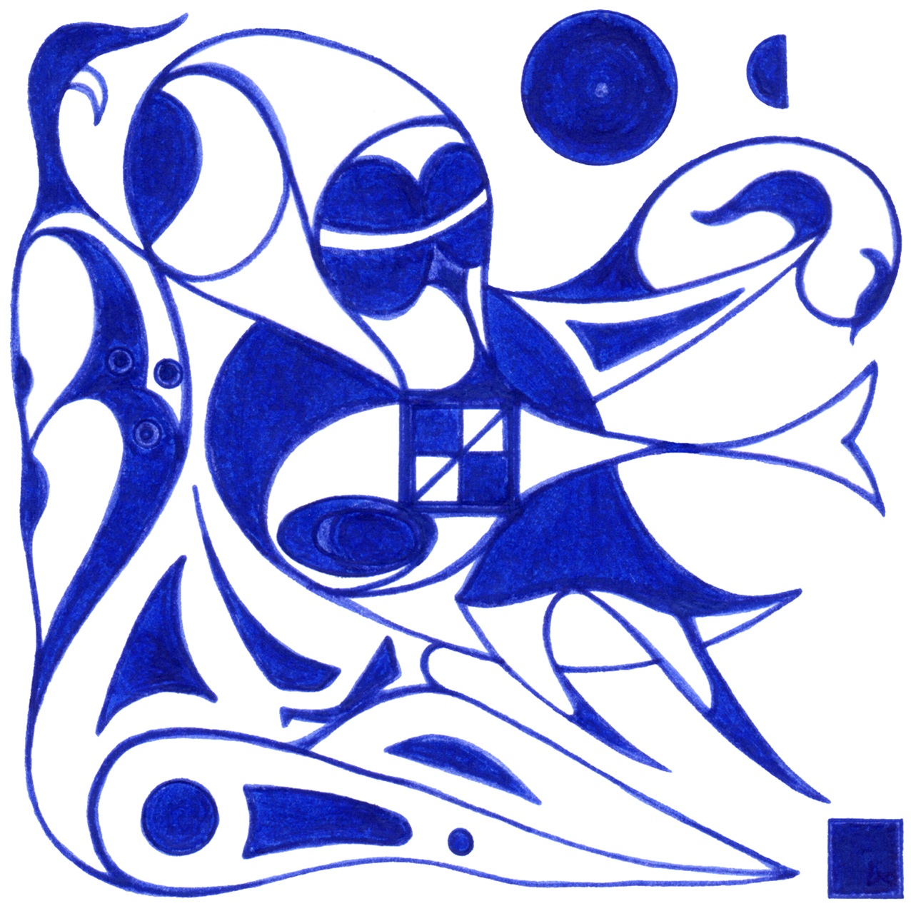 Symbolisches „Unglückliche Kindheit“ – Tintenbild vermittelt die frühe Erfahrung von Schmerz und Licht