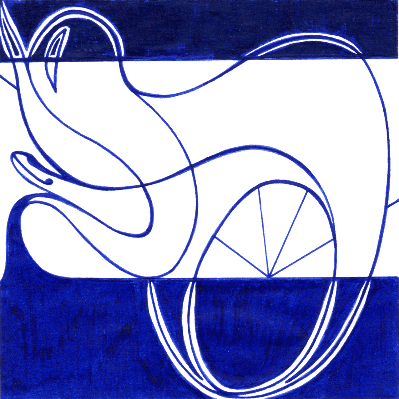 Tintenillustration „Unten wie oben“ – mystische Harmonie zwischen Oben, Unten und der Mitte