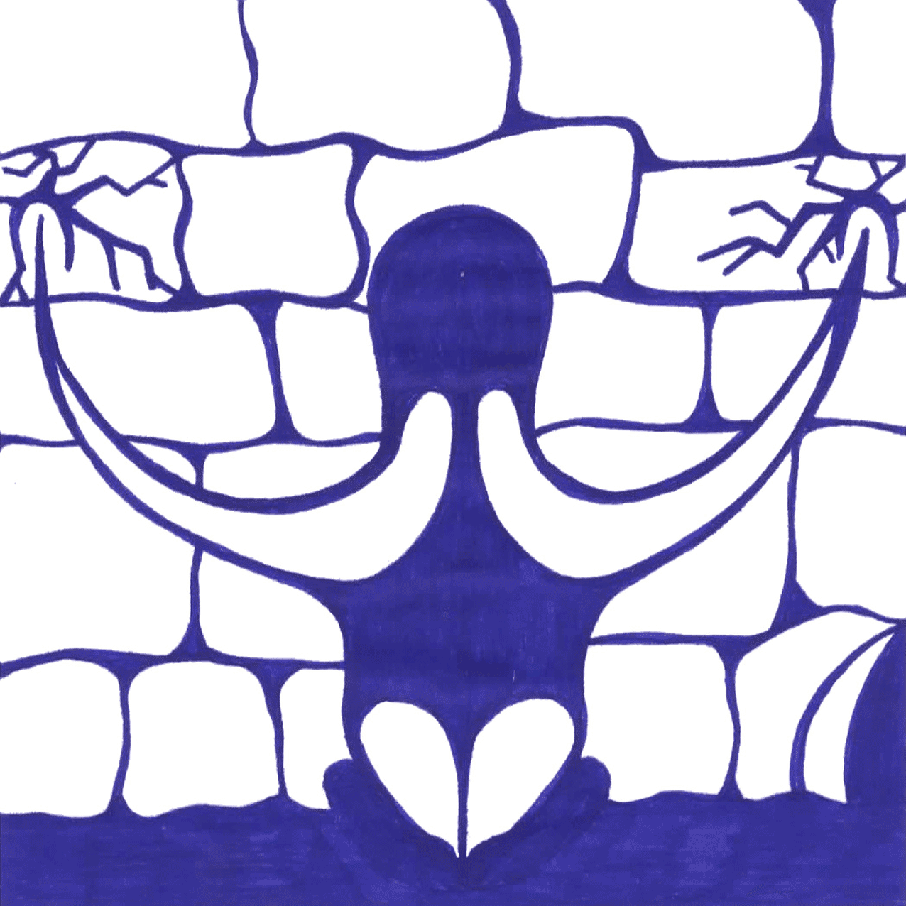 Tintenbild „Unterwürfigkeit“ mit verdichteten Linien, Symbol für Zurückhaltung und Fokussierung