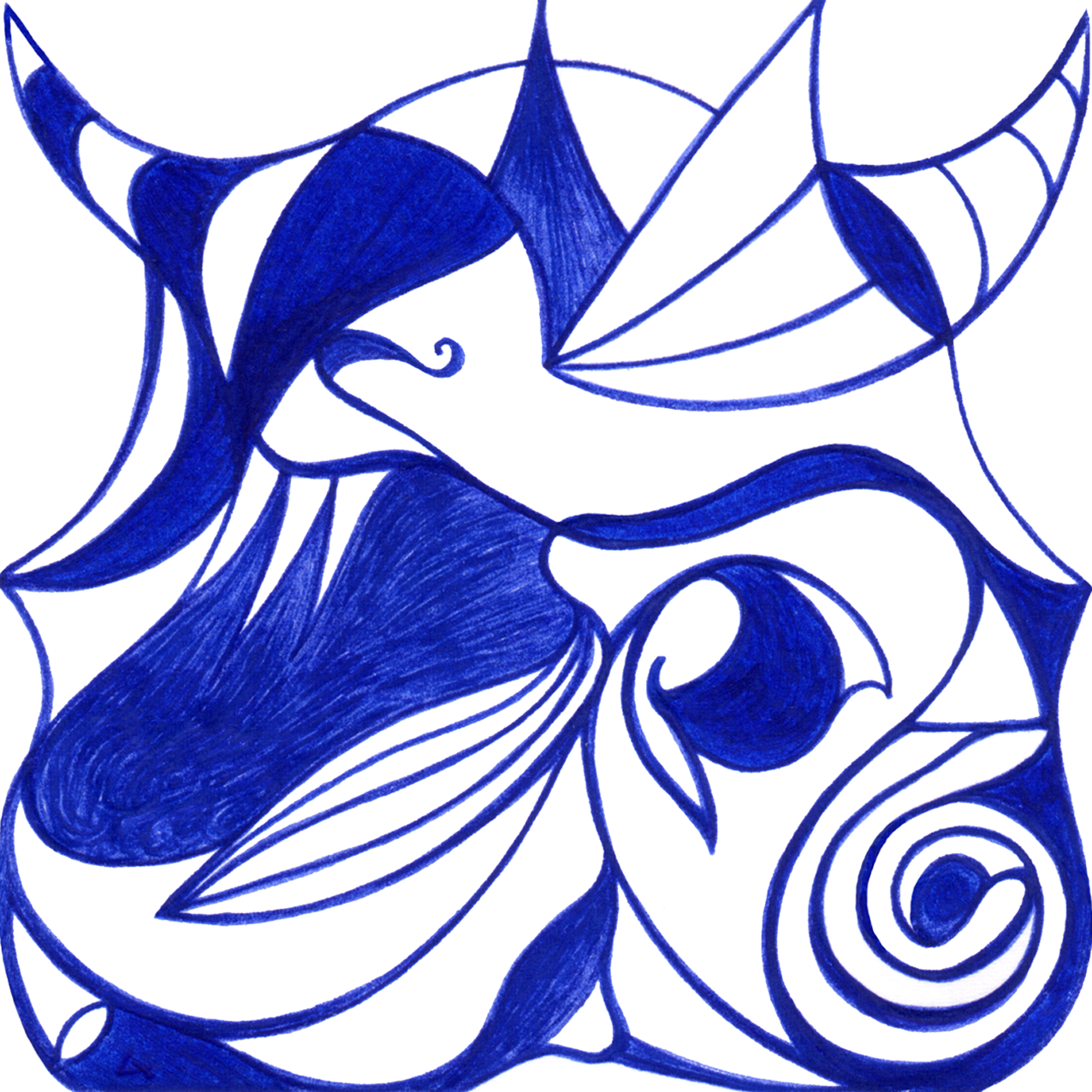 Schöpferisches „Ursprünge“ – Tintenbild zeigt entstehende Wirklichkeit aus Gedanken und eigenem Willen.