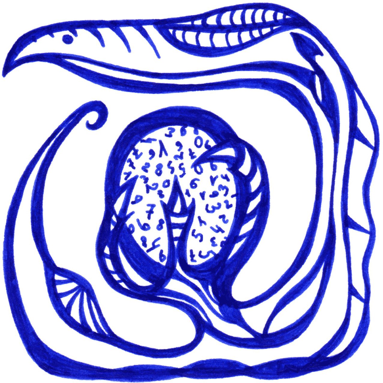 Ein Bild aus Tinte „Vergesslichkeit“ mit fließenden Linien, Symbol für verlorene Erinnerungen