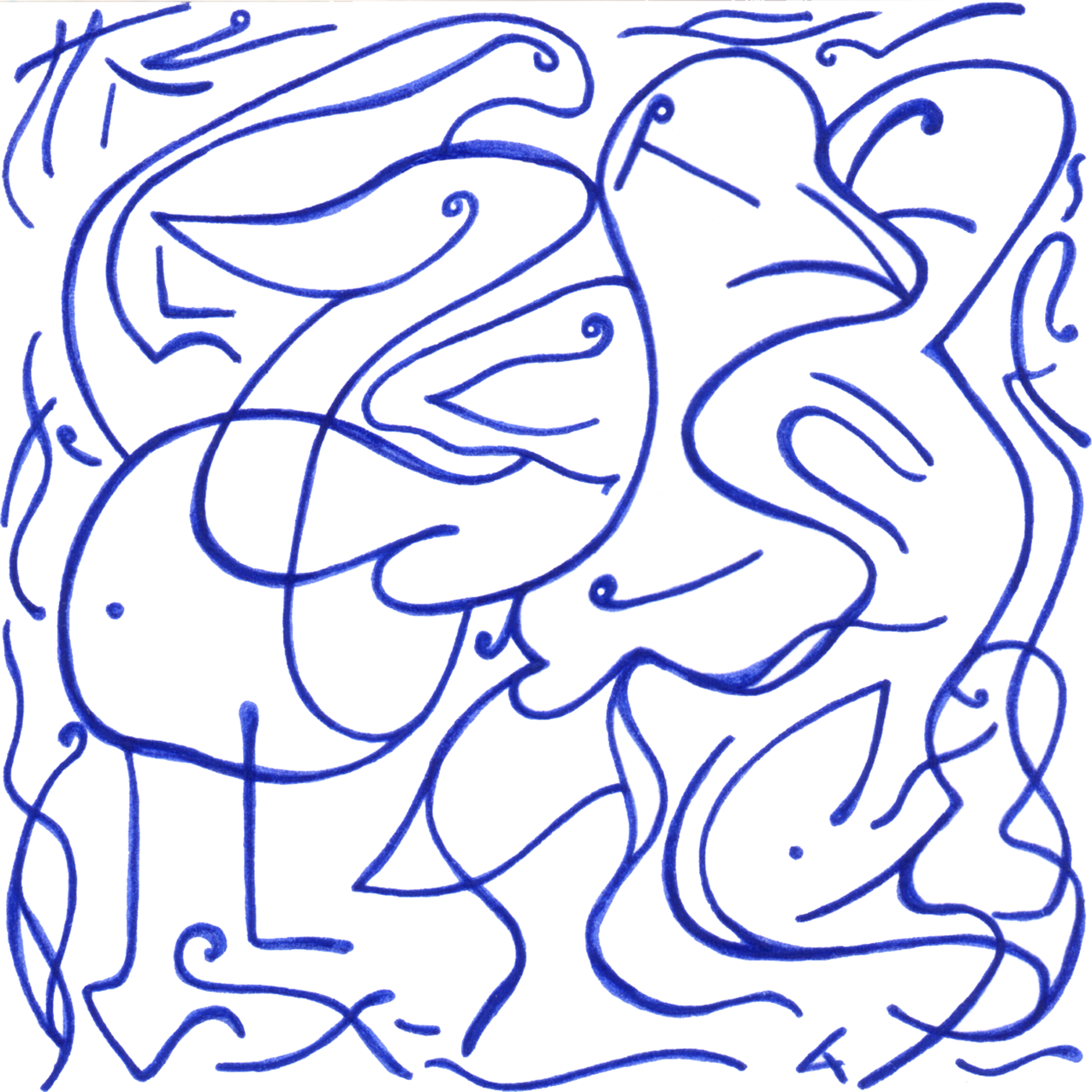 Kritisches „Versammlung“ – Tintenbild zeigt Anwesende ohne echte Kommunikation