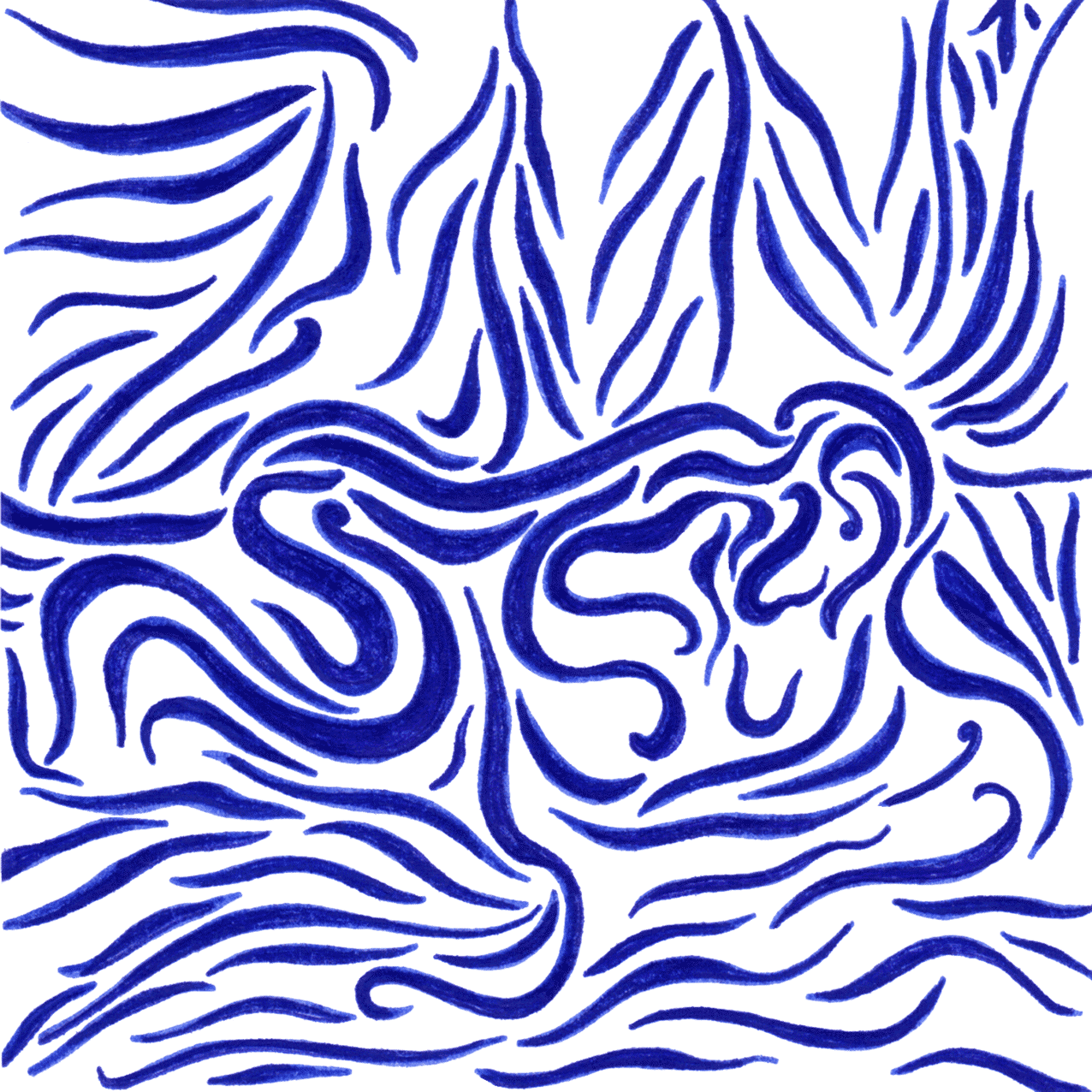 Mystisches Tintenbild „Verschmelzung“ – über das Eintauchen in größere Zusammenhänge und die Harmonie mit dem Ganzen.