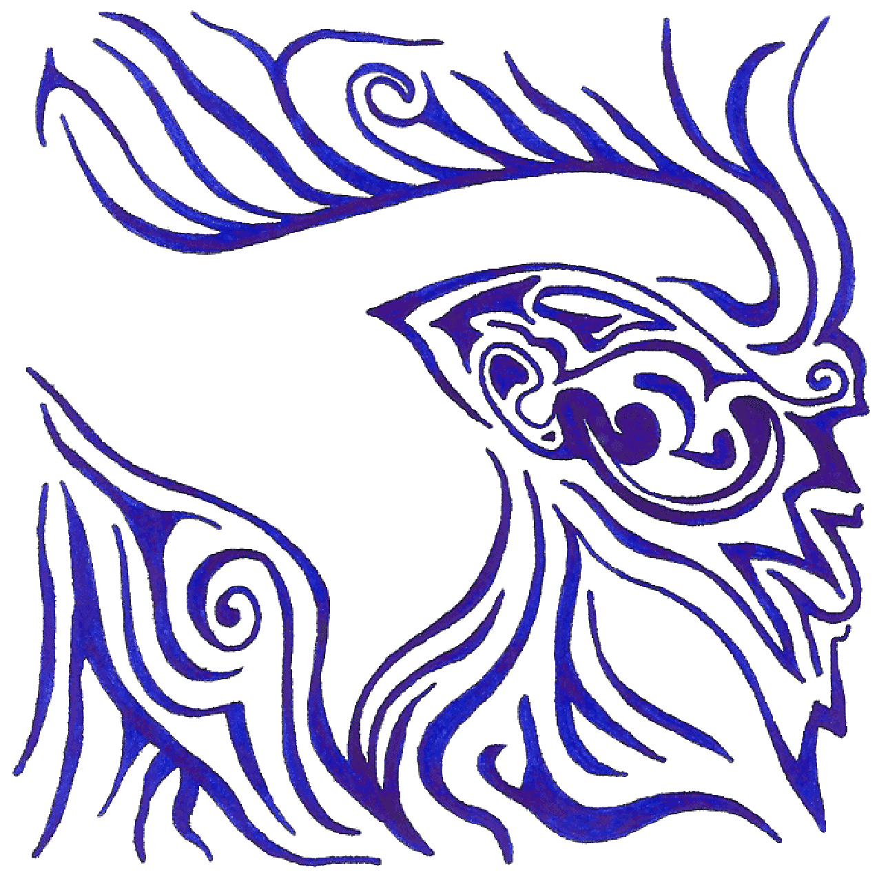 Symbolische Tintenzeichnung „Wahrheit“ mit kontrastreichen Linien über Wahrheit und Täuschung