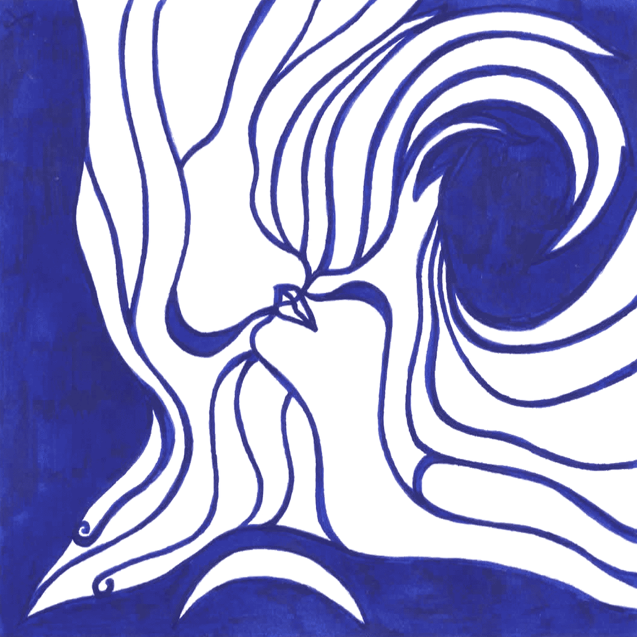 Liebevolle Tinte „Weit bis zum Mond“, Linien schweben in die Ferne, Ausdruck von Intimität und Nähe