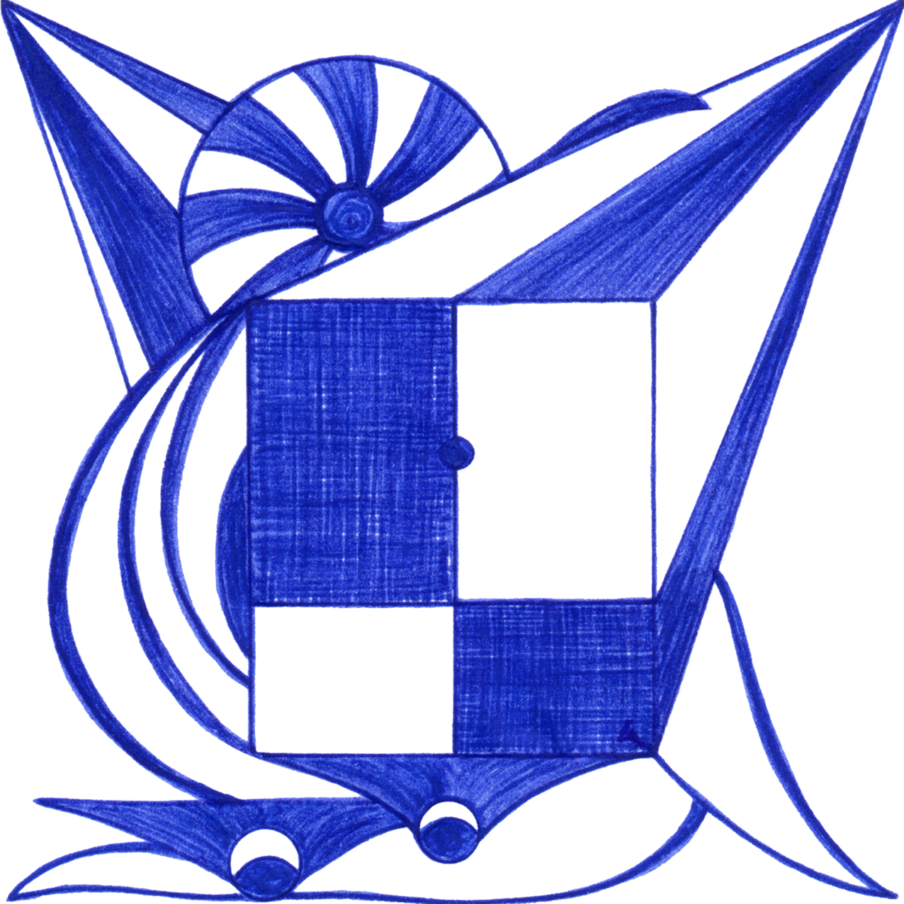 Abstraktes Tintenbild für Mut, Wachstum und die Entdeckung unbekannter Möglichkeiten