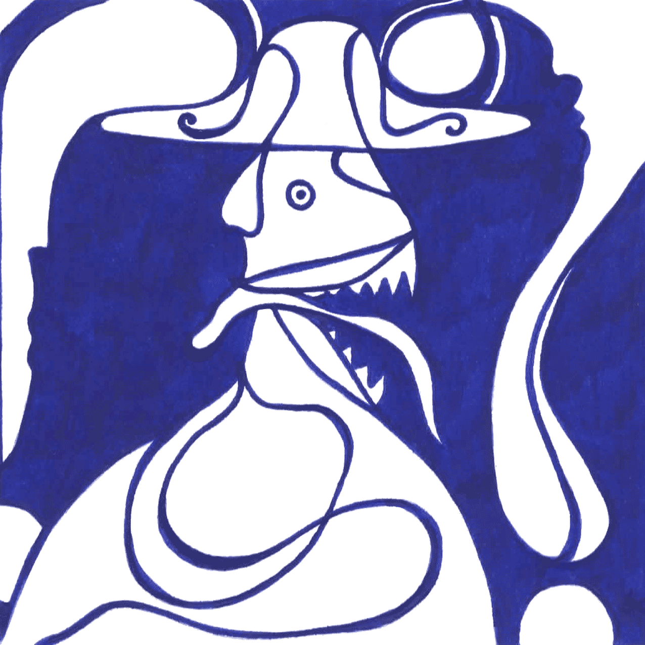 Künstlerische Tinte „Wer sind wir?“, Linien fließen ineinander, Frage nach Ich und Wir