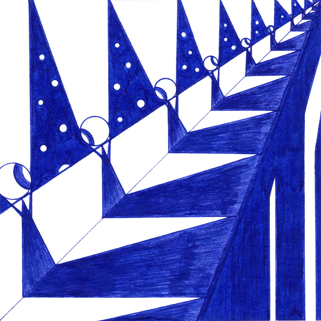 Führendes Tintenbild "Wie Laternen": unter vielen Lichtquellen die wenigen, die Richtung geben.