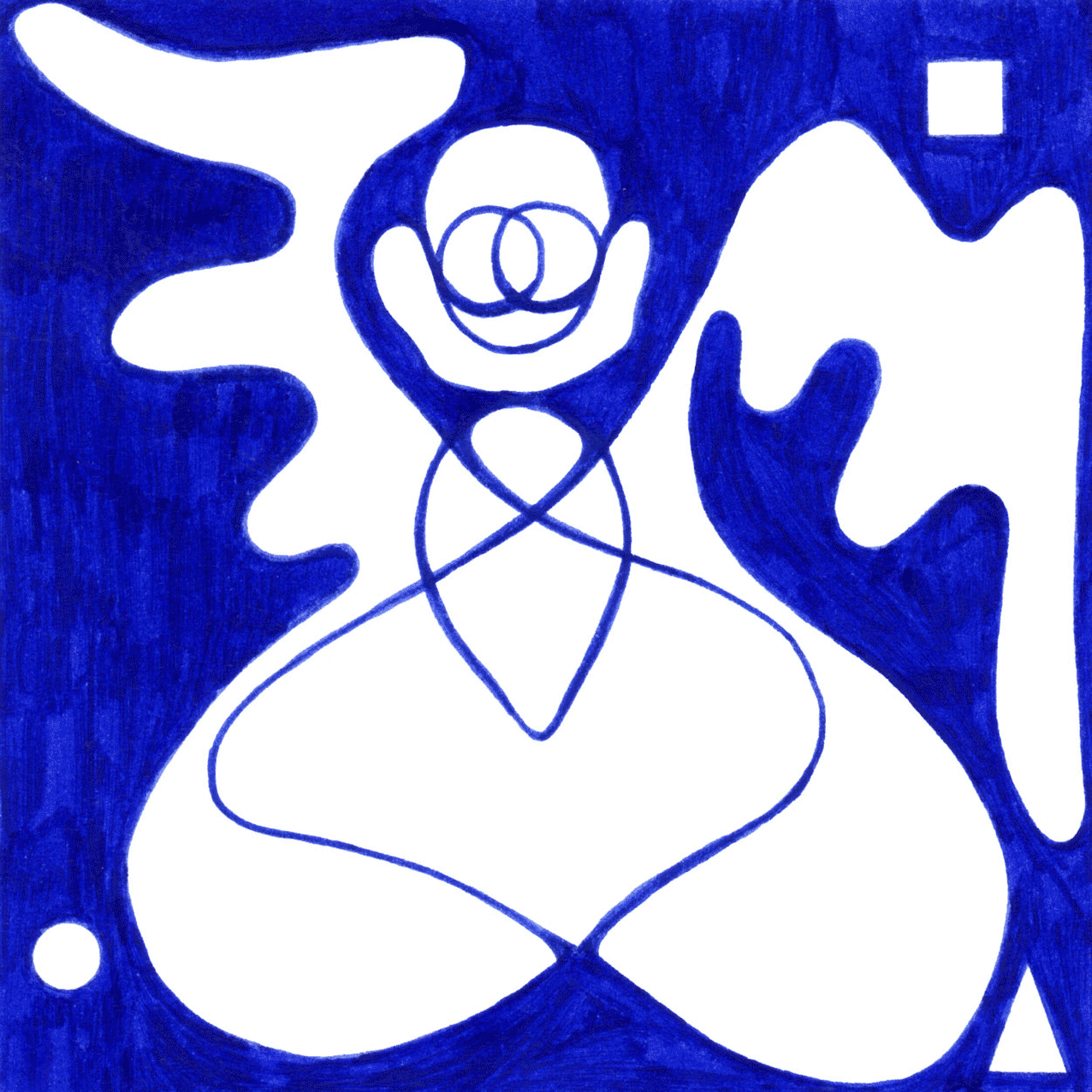 Nachdenkliches Tintenmotiv „Wie es war“, verschlungene Linien als Spiegel der ewigen Fragen