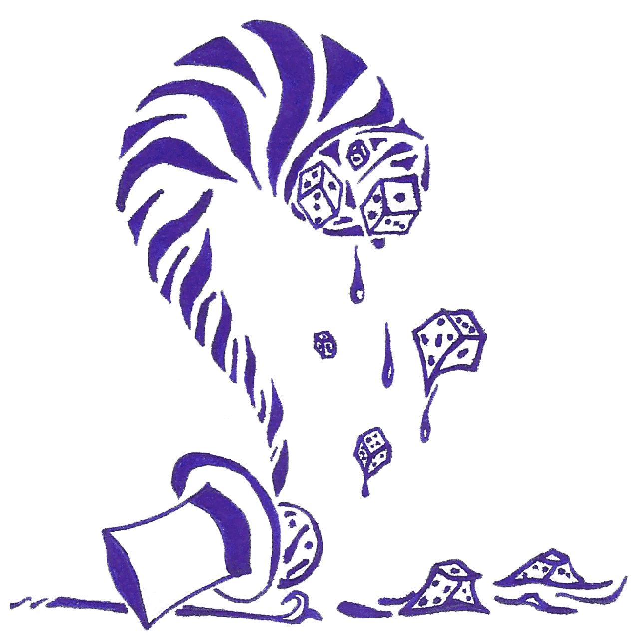 Abstraktes Tintenbild „Wunsch“, fließende Formen als Symbol für Hoffnung und mögliche Erfüllung