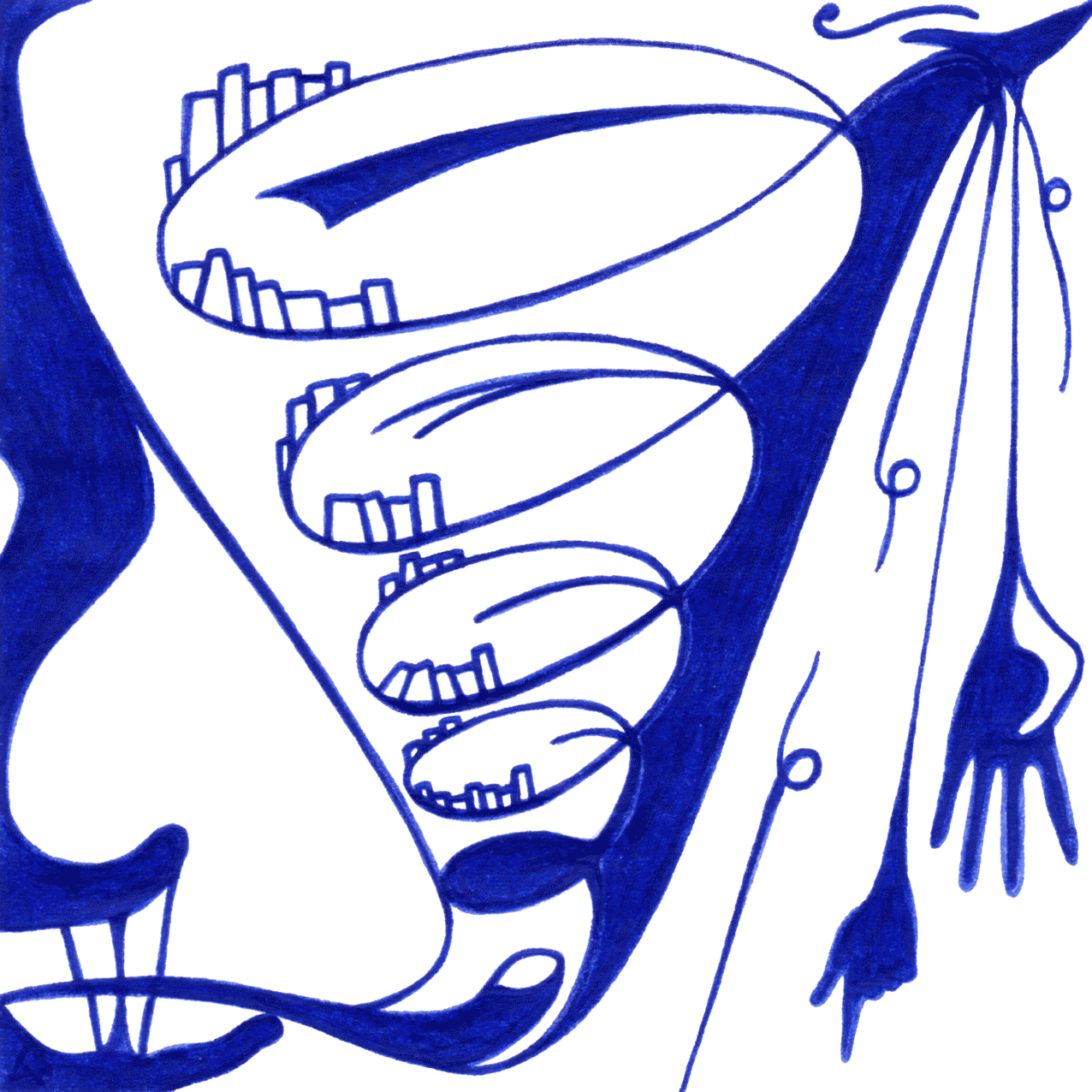 Starkes „Zorn“ – Tintenbild über die rohe Kraft unausgesprochener Wut, ungesagte Worte