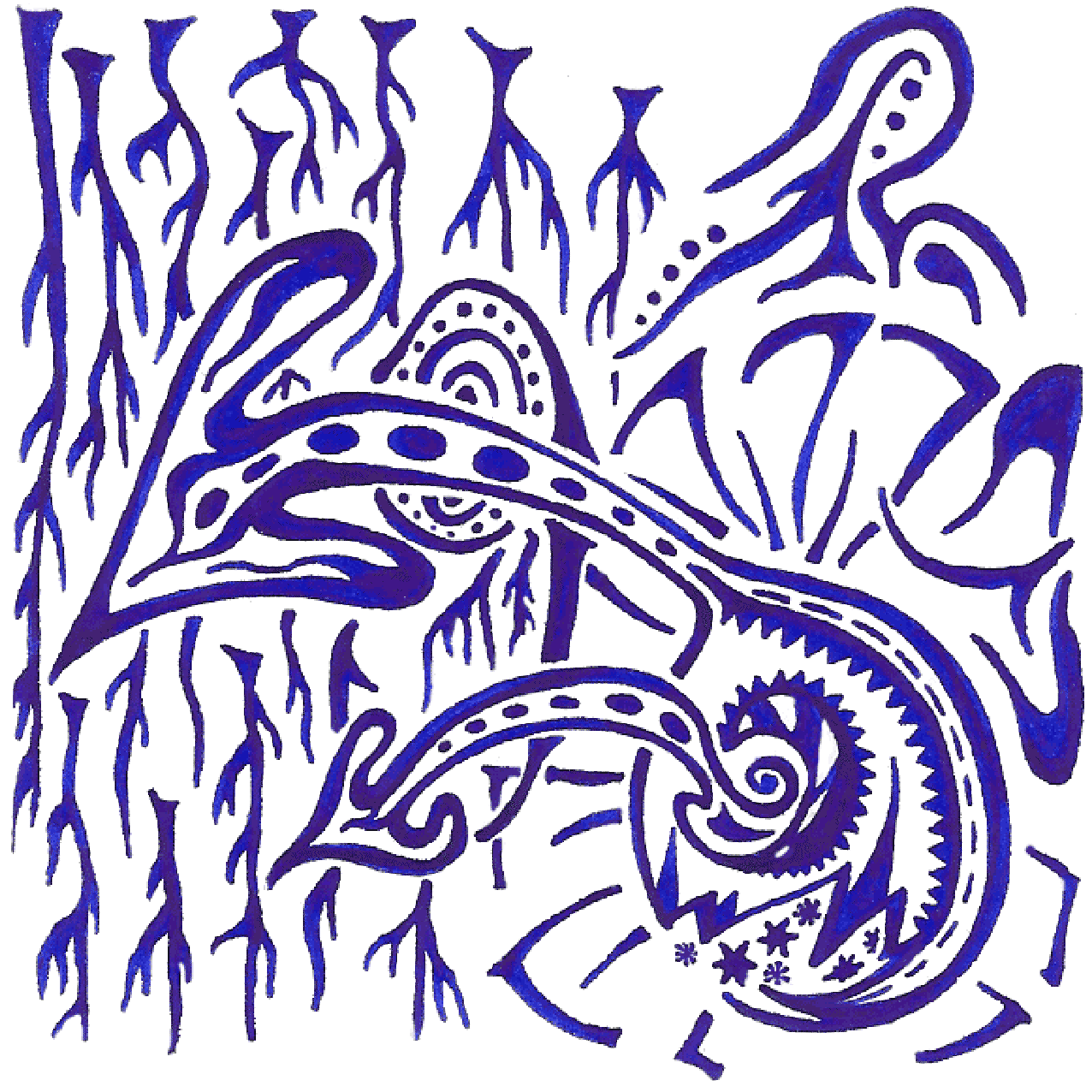 Abstrakte Illustration „Zur Seite“ mit fließenden Linien als Symbol für neue Wege und Alternativen