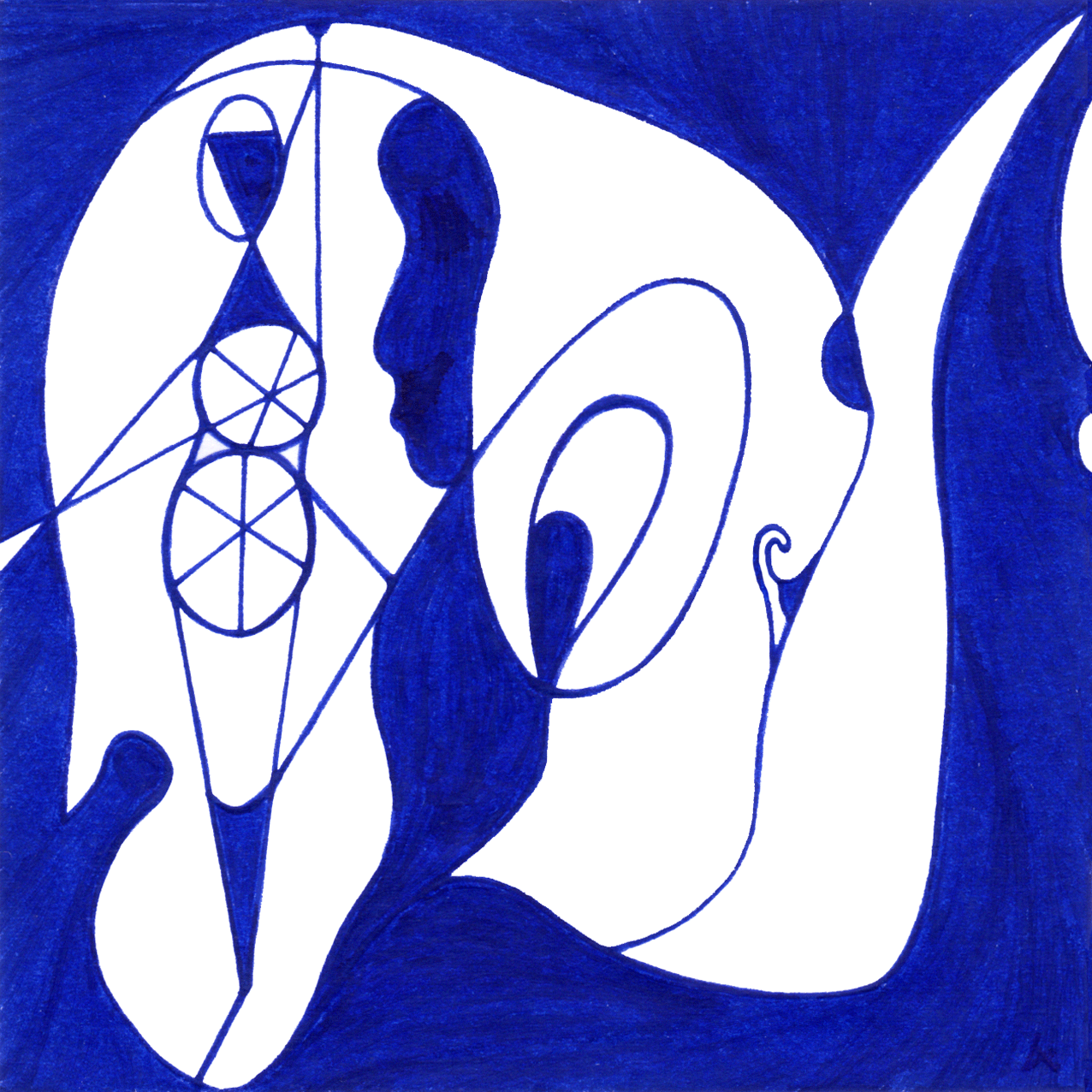 Intensives Tintenbild "Zwangsvorstellung": der Gedanke, der sich nicht vertreiben lässt und alles andere überlagert.