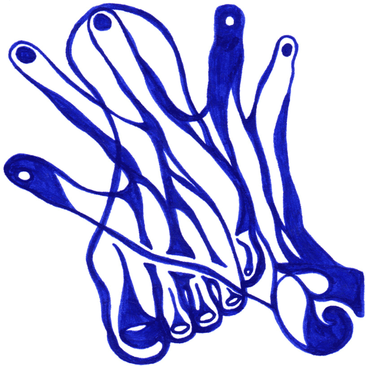 Sanfte Tintenführung in „Auf Fuß“, Sinnbild für Nähe, Vertrauen und behutsame Verbindung