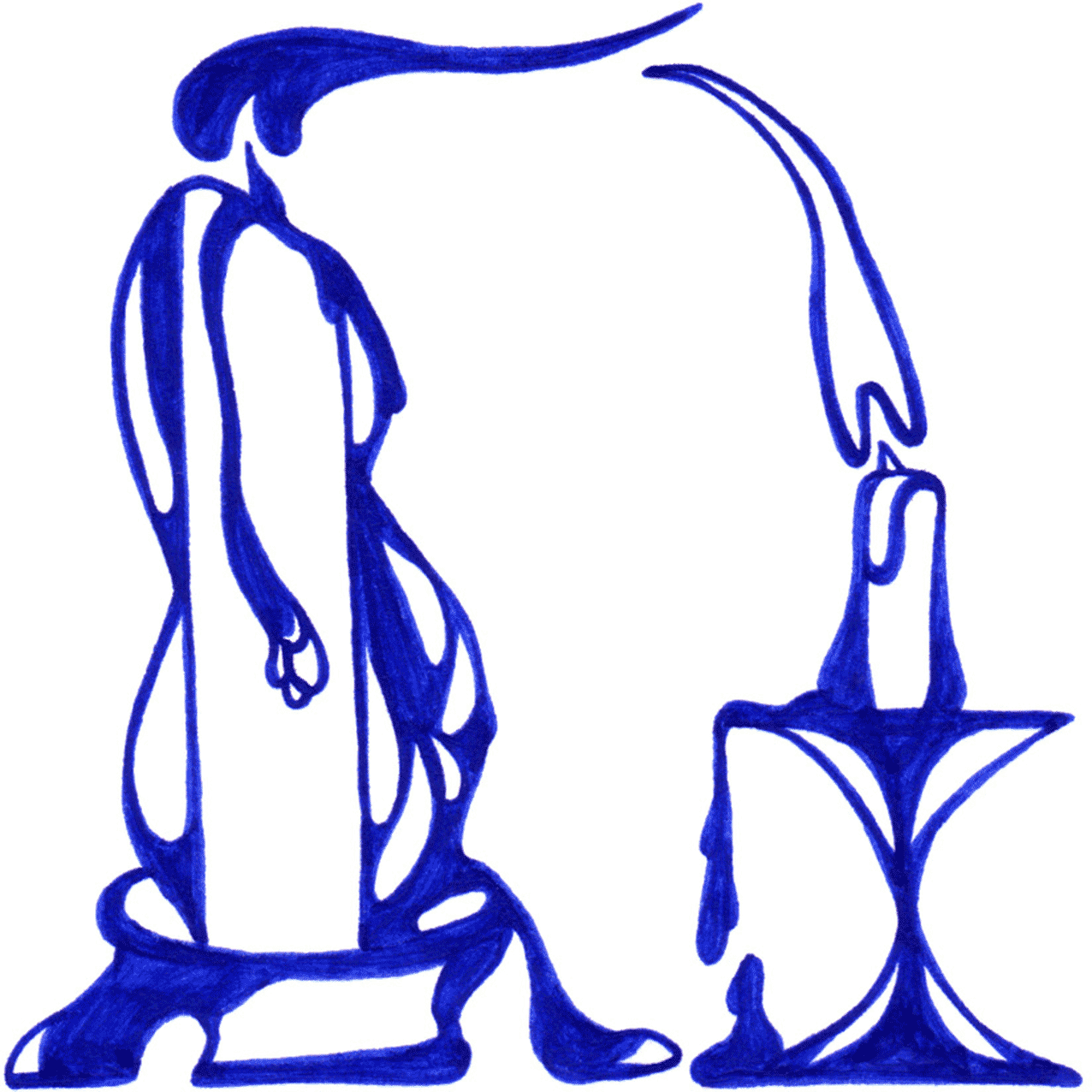 Verdichtete Tintenformen in „Überernährung“ zeigen Übermaß, Schwere und den Verlust von Balance