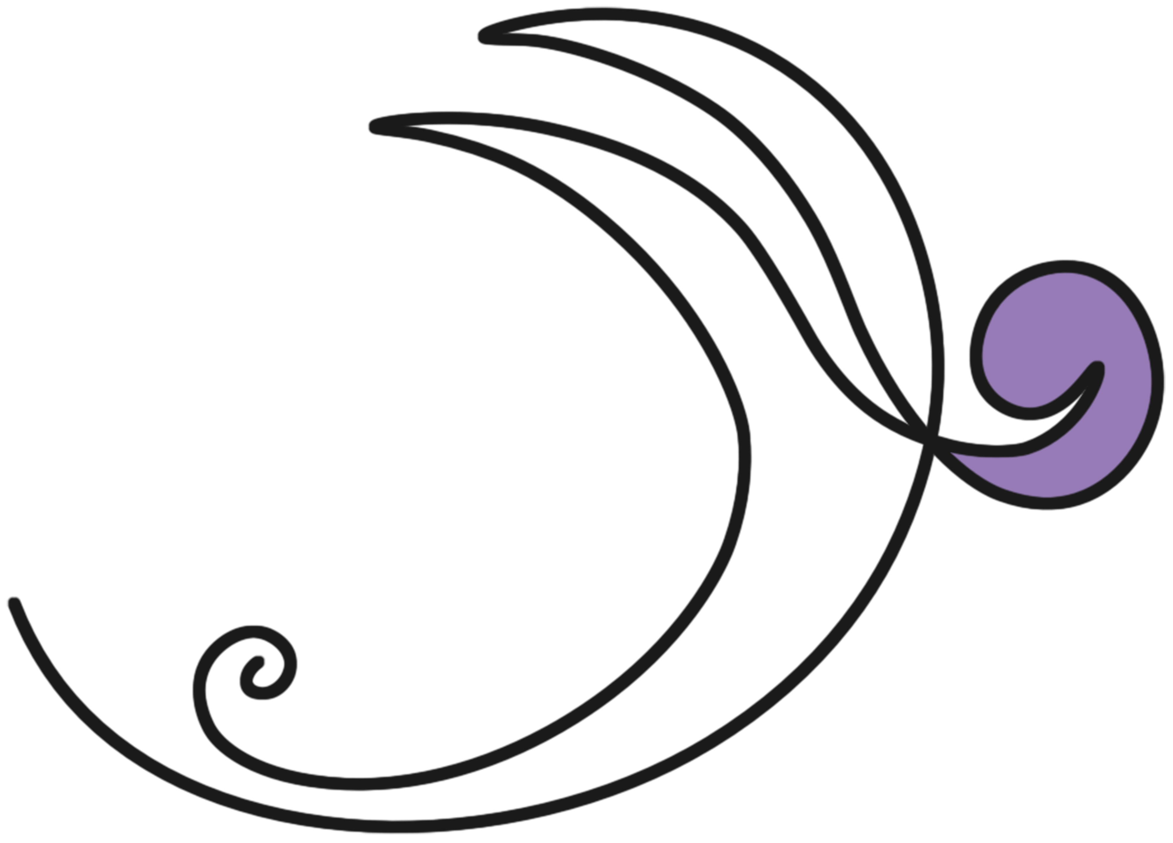 Mut ARCATRA Einlinienzeichnung mit Farbakzenten und freier Bewegung