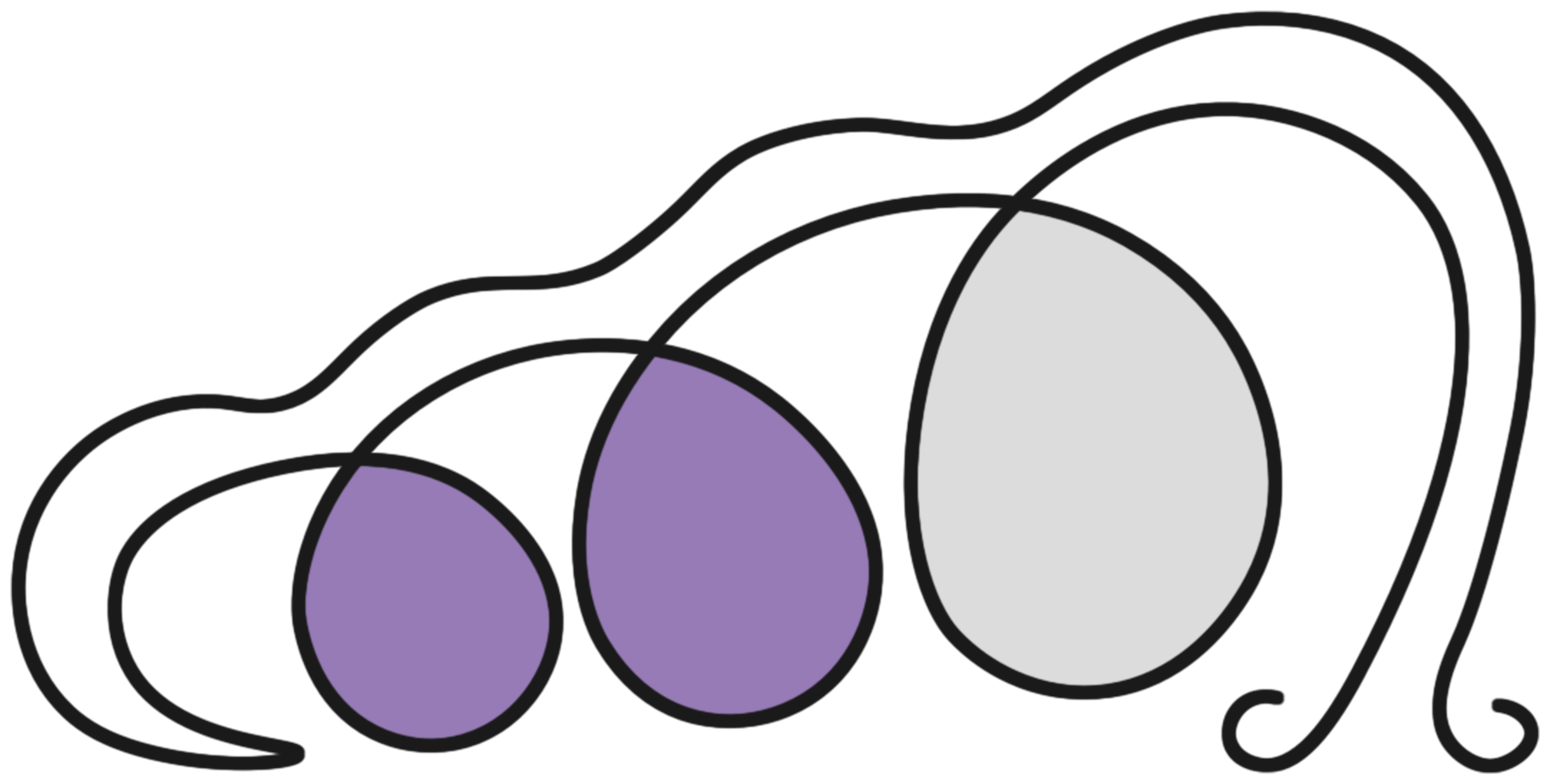 Nachsicht ARCATRA Einlinienzeichnung mit Farbakzenten und verdeckter Schwere