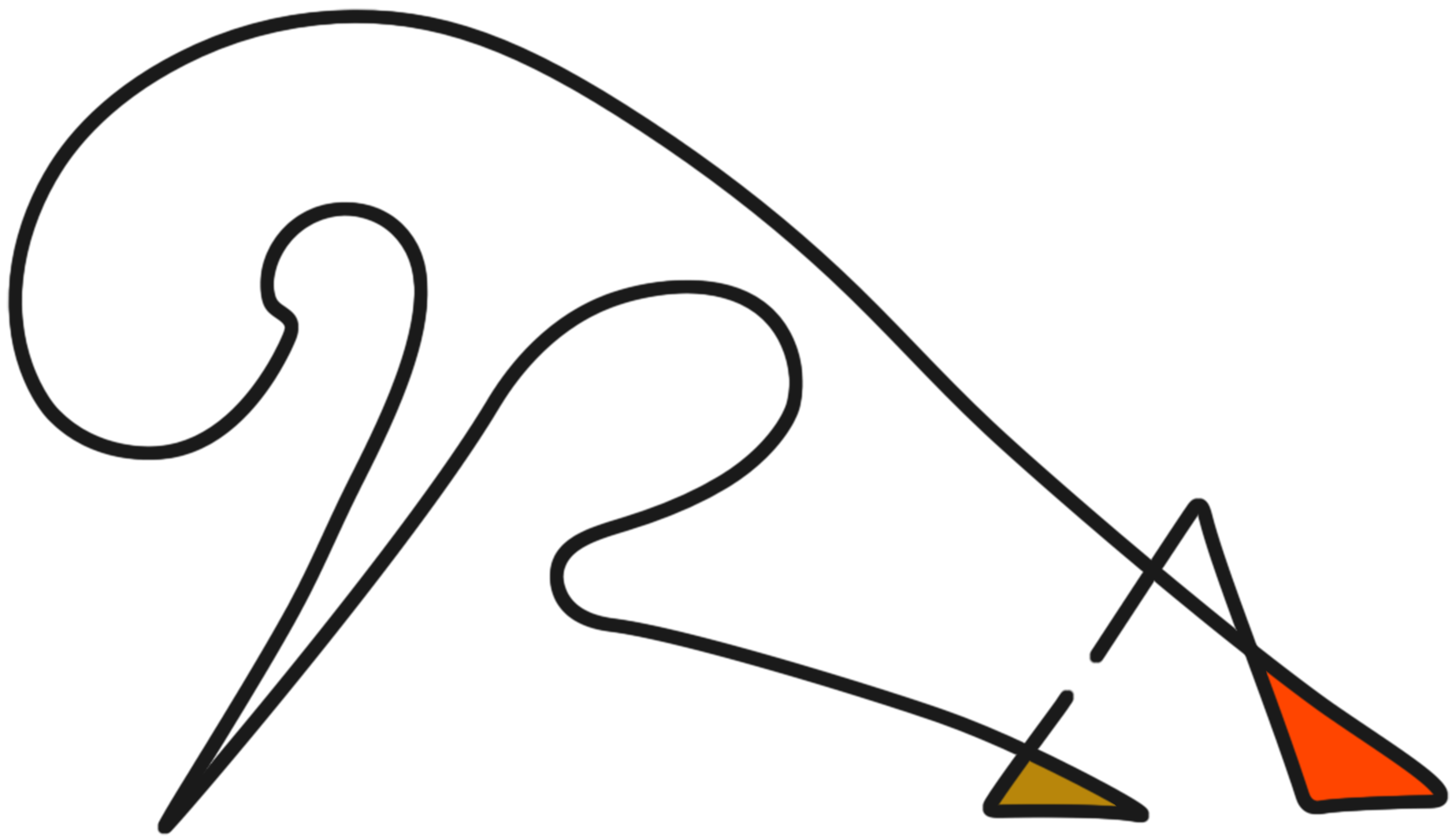 Willenskraft ARCATRA Linienbild mit Farbakzenten und aufsteigender Bewegung